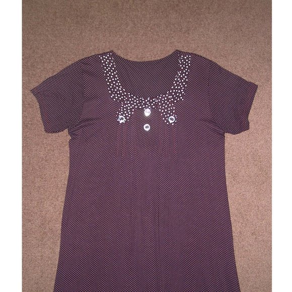 NEW 1X 14-16 plus size short sleeve dress by FIRAT TEKSTIL Burgundy color - Picture 2 of 10